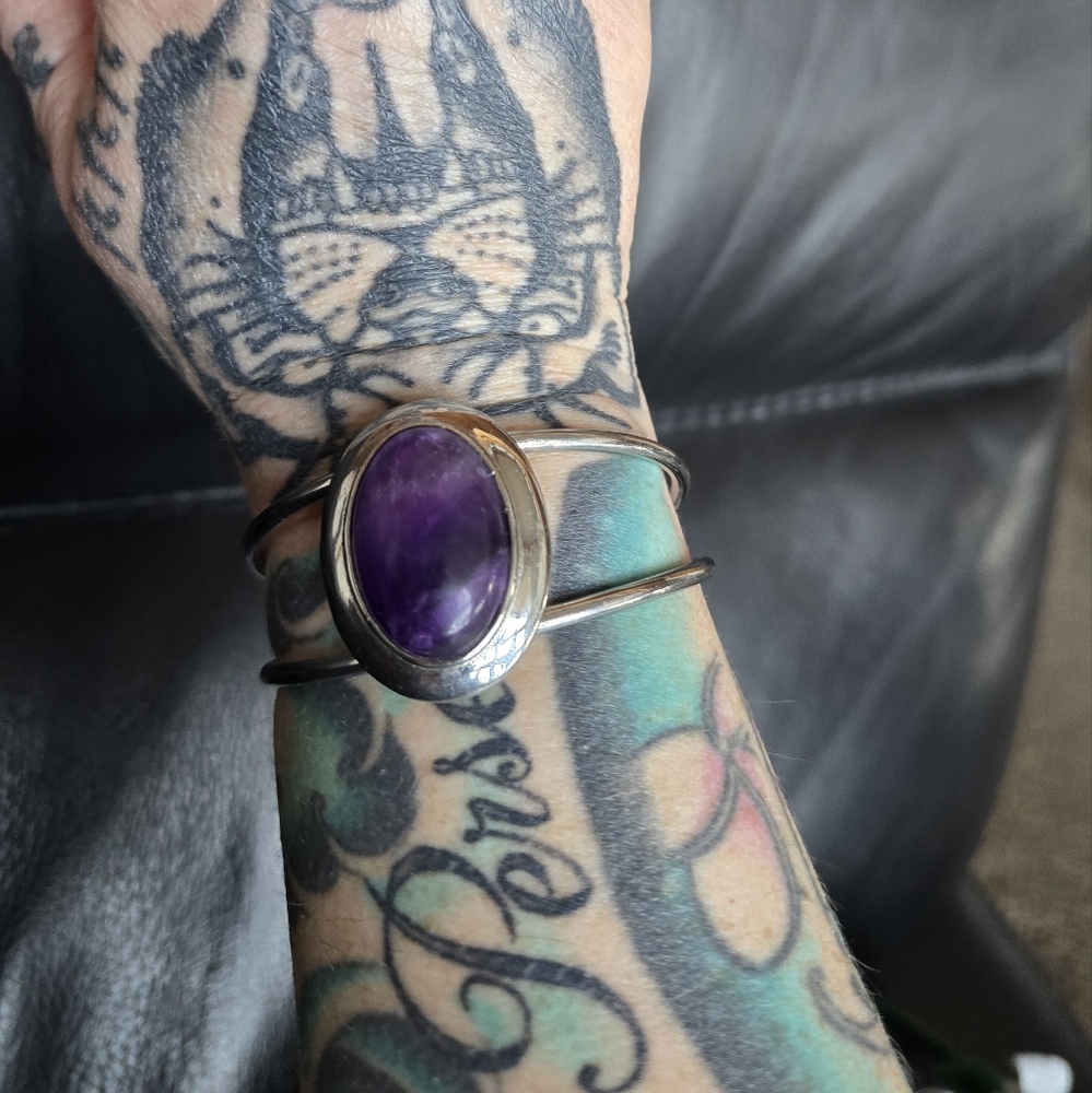 Discontinued Evil Pawn Jewelry Amethyst Cuff Brac… - image 3